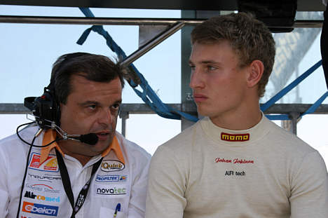 Teamchef Marco Rodriguez, iQuick, og Johan Jokinen.